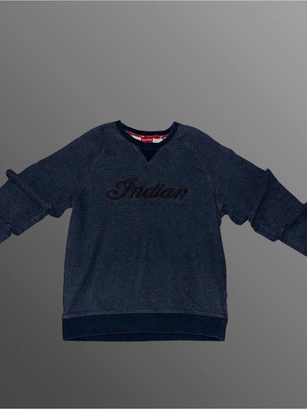 Indian Motorcycle mens navy blue pullover sweater
